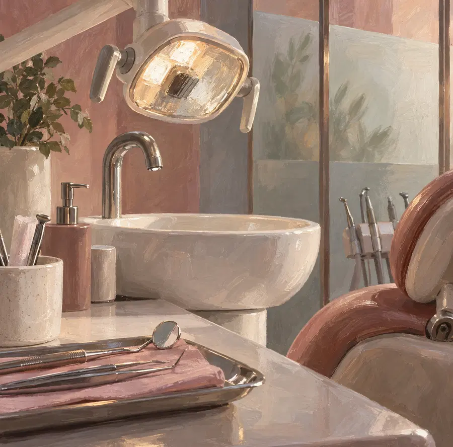 Illustration of dental practices equipment and workspace