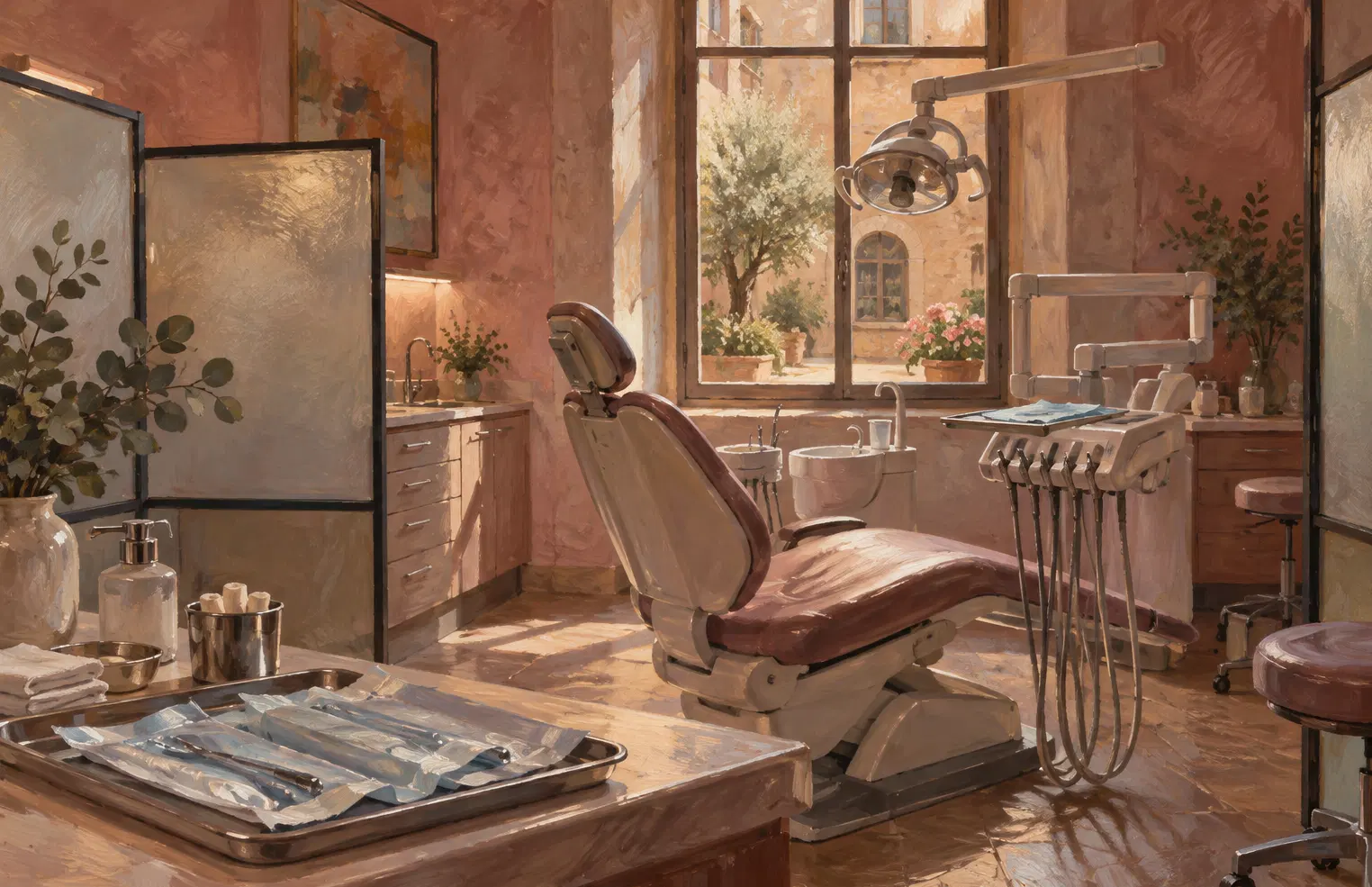 Illustration of dental practices and their working space